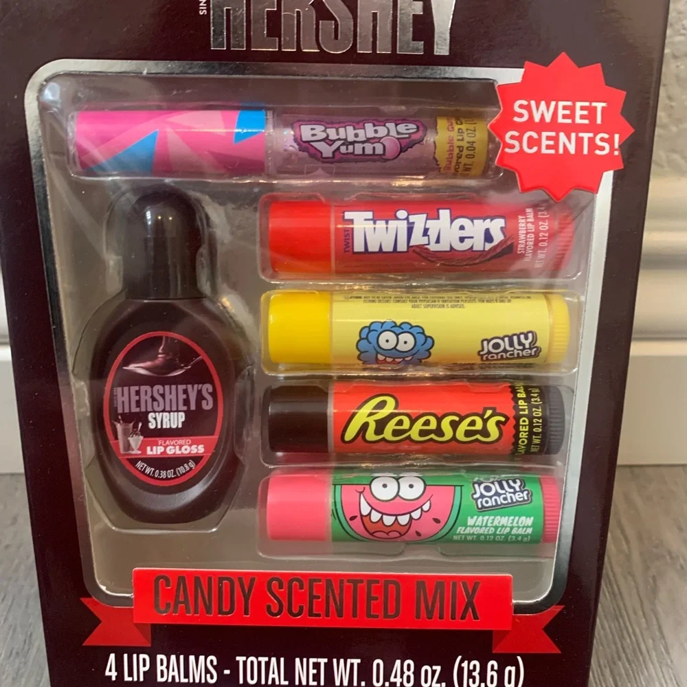 Hershey Candy Scented Lip Balm/ Set of 6 Flavored Lip Balm, Chocolate Lip Balms